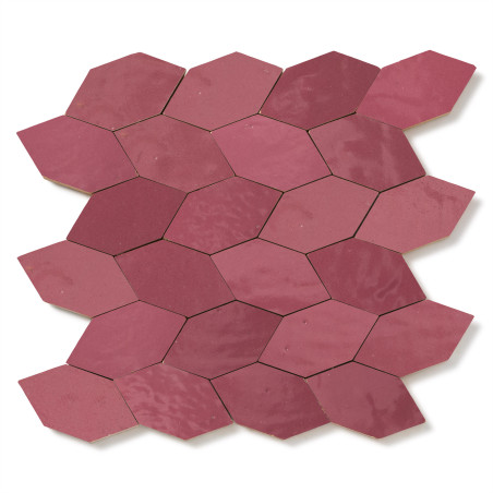 Carrelage Zellige Marocain Rose Ancien Navette 4,9x10 cm