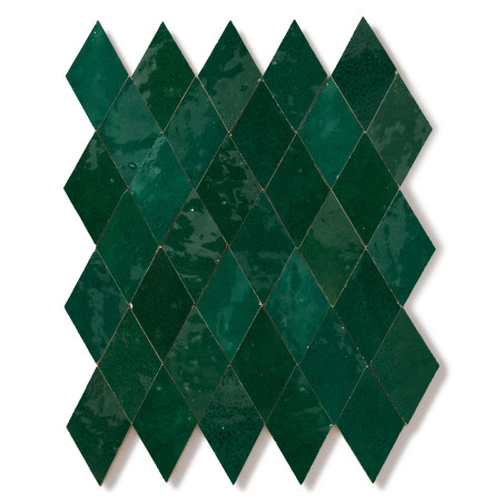 Carrelage Zellige Marocain Vert Menthe Losange 5,5x10 cm