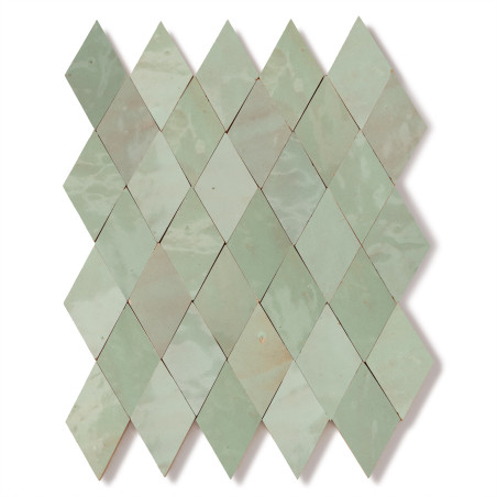 Carrelage Zellige Marocain Vert Tilleul Losange 5,5x10 cm