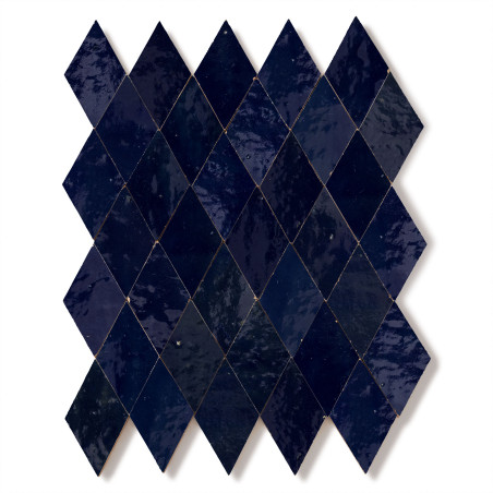 Carrelage Zellige Marocain Bleu Nuit Losange 5,5x10 cm