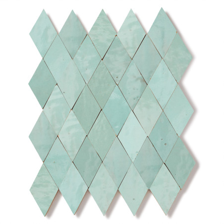 Carrelage Zellige Marocain Bleu Iceberg Losange 5,5x10 cm