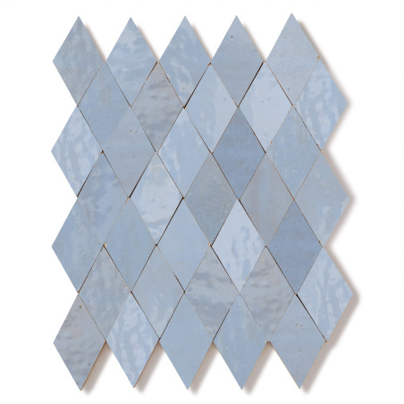 Carrelage Zellige Marocain Bleu Gustavien Losange 5,5x10 cm