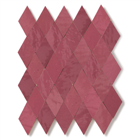 Carrelage Zellige Marocain Rose Ancien Losange 5,5x10 cm