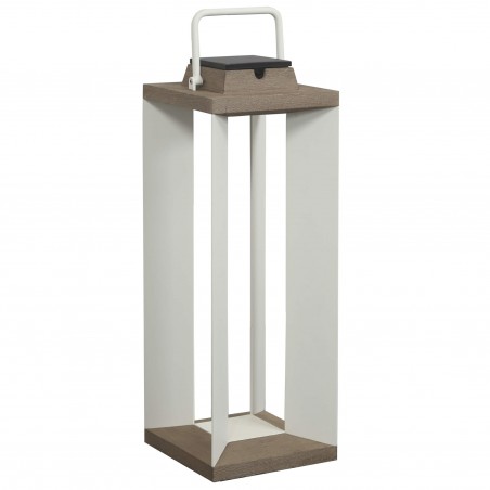 Lanterne solaire extérieure Teckalu en Aluminium Blanc et Duratek - 65 cm