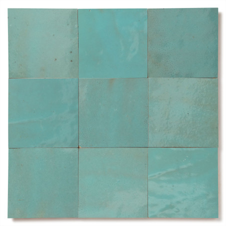 Zellige Marocain Bleu Maldives 9x9 cm (lot de 1,35 m²)