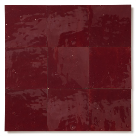 Zellige Marocain Rouge Lie de vin 9x9 cm (lot de 0,9 m²)