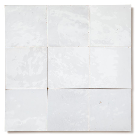 Zellige Marocain Blanc Neige 9x9 cm (lot de 3,6 m²)