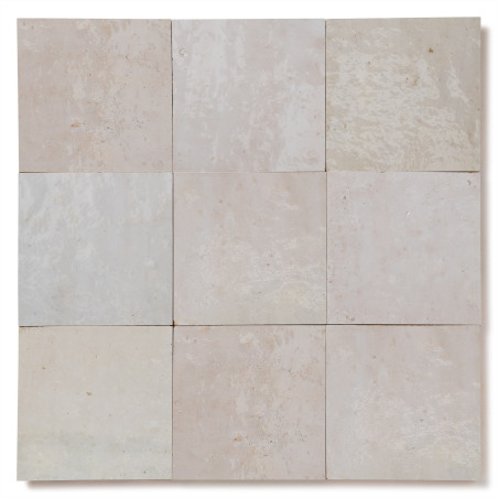 Zellige Marocain Blanc Oukaimeden 9x9 cm (lot de 0,9 m²)