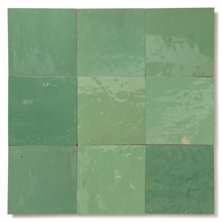 Zellige Marocain Vert Amande 9x9 cm (lot de 1,8 m²)