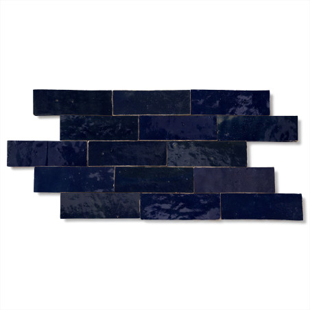 Zellige Marocain Bleu Nuit 5x15 cm Ep. ±1,5 cm (lot de 0,8 m²)